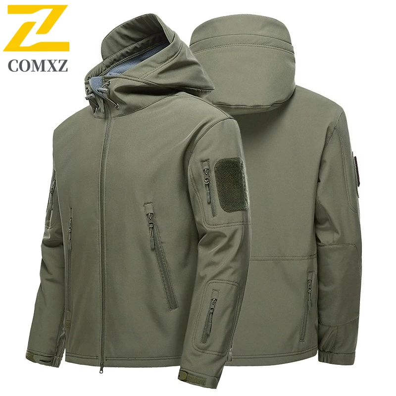 EiAO Men Women Softshell Jacket Winter Windproof Waterproof Fleece Lined Thermal Coat for Hiking Climbing Tactical Outdoor