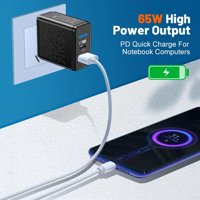 Chargeur rapide + câble USB C de 2,2 m. 25W PD QuickCharge & USB 3.1 /  Chargeur de