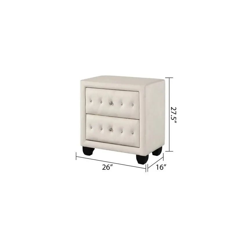 Modern Queen 5-Piece Vanity Bedroom Set – Cream Wood with USB Ports 4