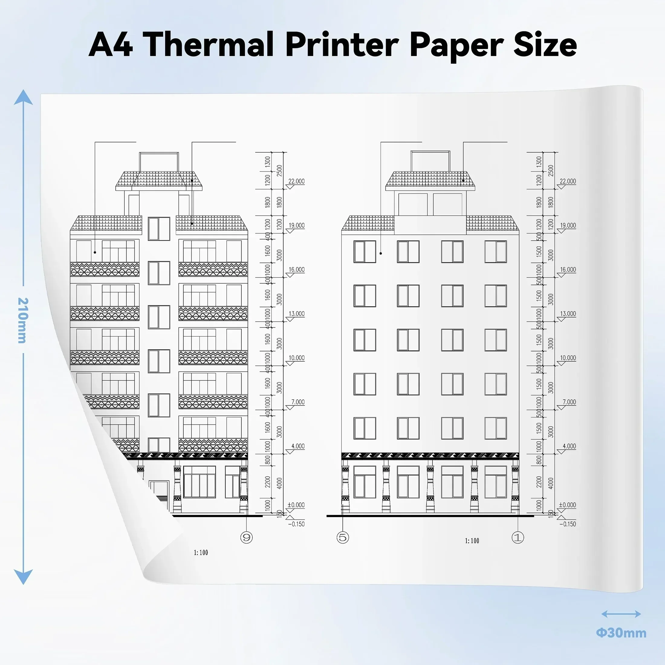 Folded Printing A4 Thermal Printer Paper Roll Printer for A40 Quick Dry Thermal Paper for Photo Picture PDF Print Transfer