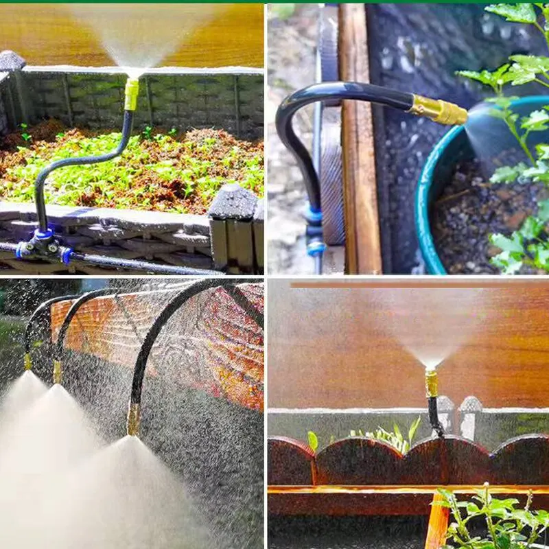 Mist Sprinkler Adjustable 360&deg; Rotating Copper 8mm Connector for Garden Plant