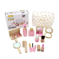 Wooden Pretend Play Makeup Toys Simulation Cosmetics Set Girls Play  Hairdressing Simulation Make Up Preschool Toys