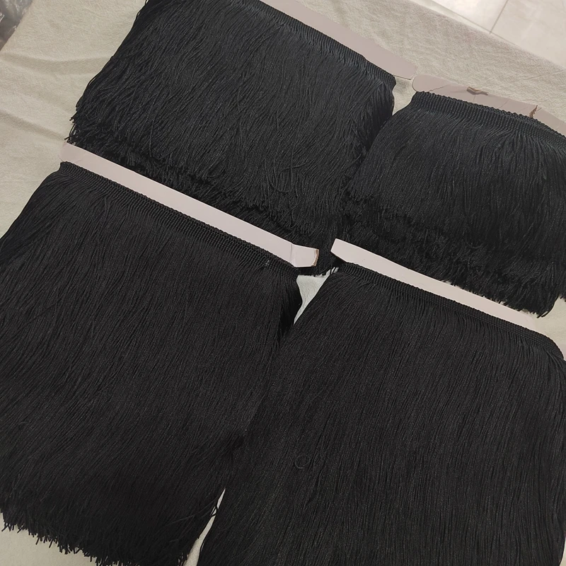 10/15/20/25/30cm 길이 10 미터 블랙 프린지 트림 술 Vestido Flecos Borlas De Seda Borlas Flecos Tasseles 트림 액세서리