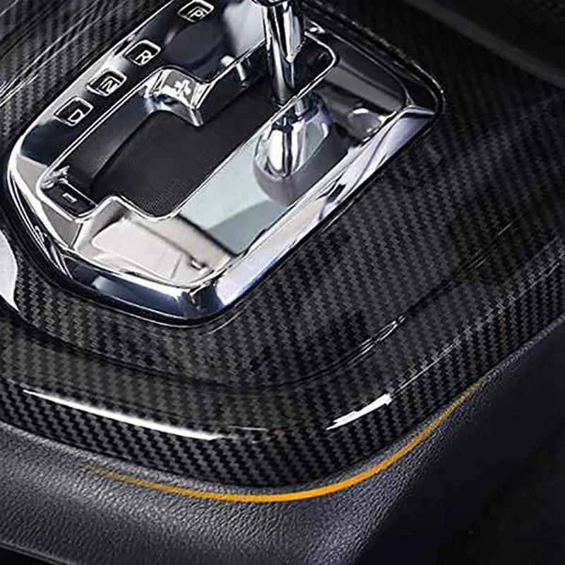 자동차 기어 시프트 노브 패널 장식 커버 트림 스티커 액세서리, 탄소 섬유, Navara NP300 2015-2020