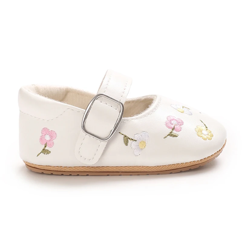 New Baby Girls Shoes Embroidered small flowers Party Dress First Walker Anti-slip Non-slip Rubber Sole Infants Girl Crib Shoes