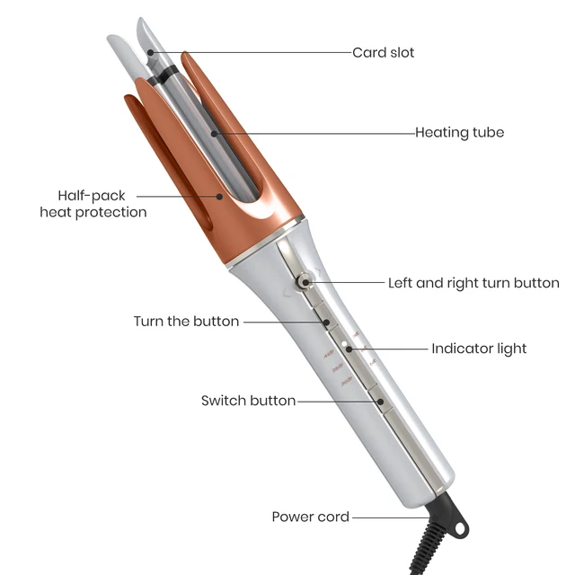 Auto Negative ions Rotating Hair Curler 3 grades Temperature Ceramic Fast Heat Hair Curler Big Wave Curling Iron Styling Tools 6