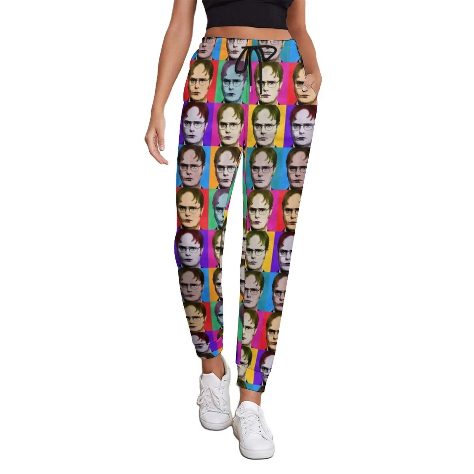 

Abstract Pop Art Jogger Pants Dwight Schrute Modern Big Size Sweatpants Spring Female Graphic Streetwear Trousers