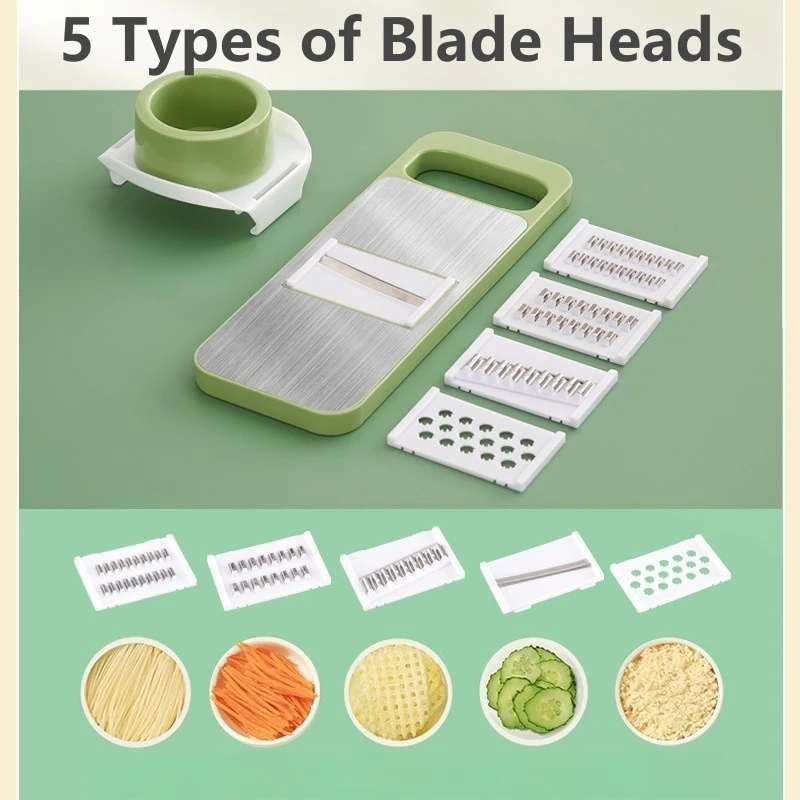 5 in 1 Stainless Steel Multifunctional Vegetable Slicer Cutter Potato Shredders Garlic Carrot Grater Chopper Kitchen Tools