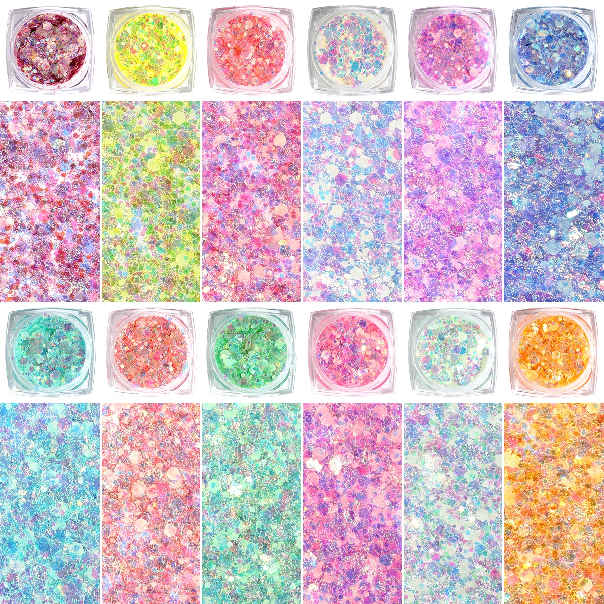 Bowitzki 12 Colors Glow in The Dark Glitter Gel Face Glitter Body Glitter Gel Hair Glitter Gel  UV Glitter or Raves Festivals ﻿ 4