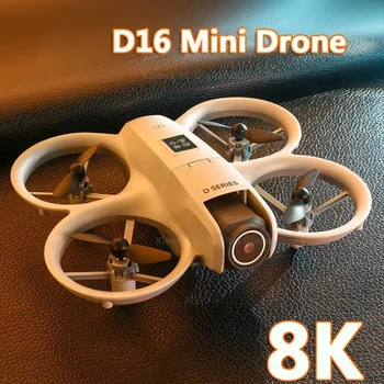 Mini Drone D16 con Doppia Fotocamera 8K HD-VR 180 °   Drone con Motore ESC, Evitamento Ostacoli a Flusso Ottico, Quadricottero Telecomandato Universale