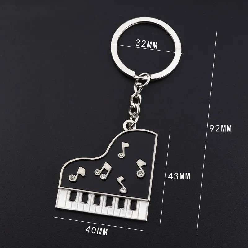 2 Portachiavi A Forma Di Pianoforte Con Tastiera Musicale - Regalo Creativo Per Amanti Della Musica - Ciondolo In Lega Di Zinco Nero