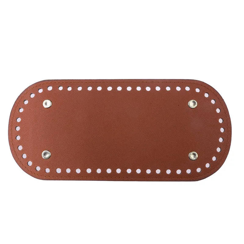 Oval Long Bottom For Knitted Bag Pu Leather Bags Accessories Handmade Bottom Solid Color Diy Crochet Bag Accessories 22*10cm