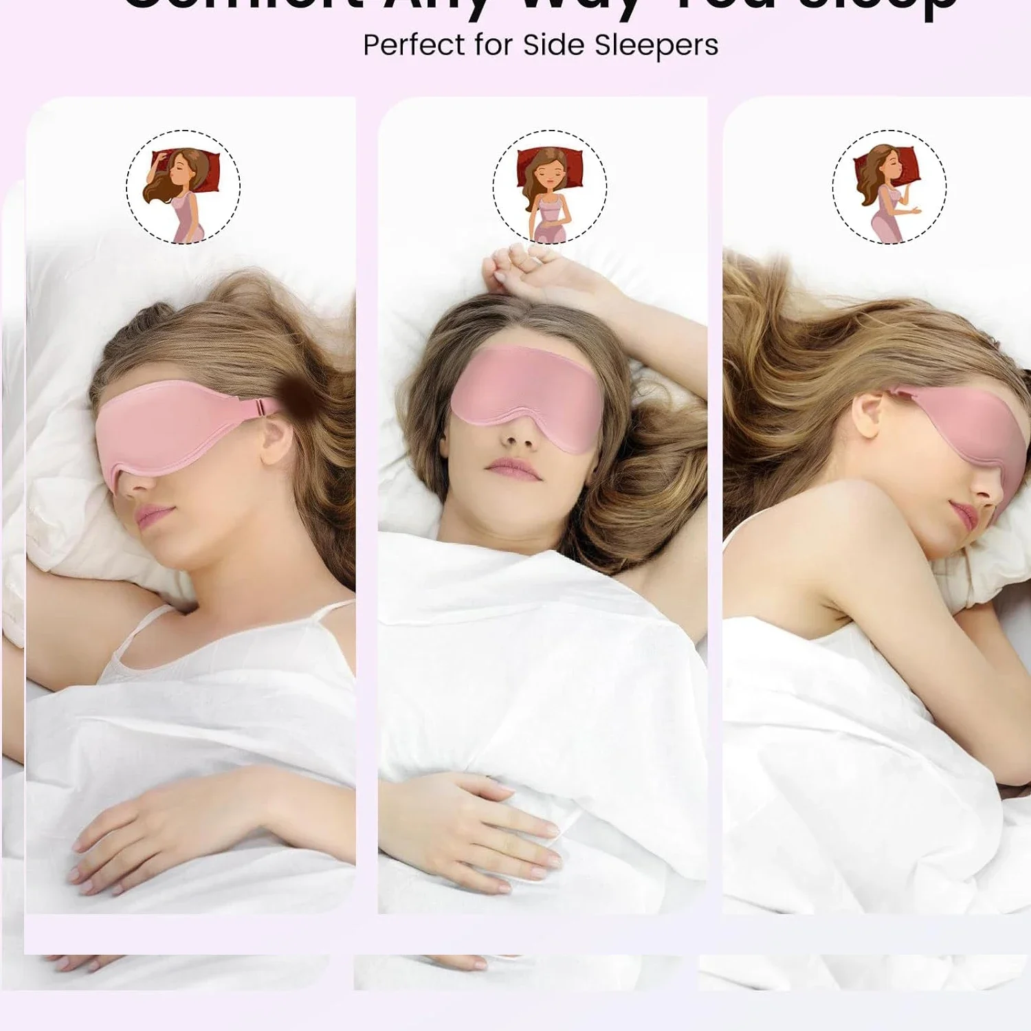 Ultra Comfort 3D Contoured Sleep Mask - 100% Light Blocking & Pressure-Free Eye Cover