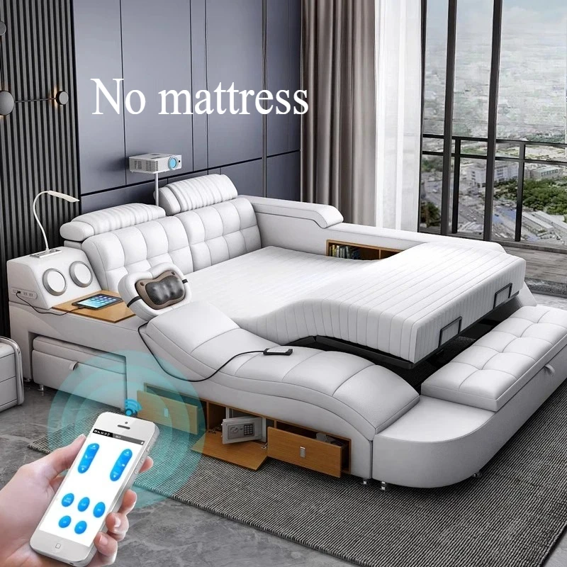 Lit de luxe Unique pour adolescentes, chambre à coucher intelligente, Double lit de couchage, esthétique moderne, meubles de maison 1 Lit de luxe Unique pour adolescentes, chambre à coucher intelligente, Double lit de couchage, esthétique moderne, meubles de maison 1