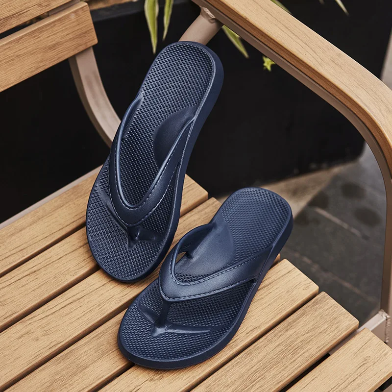 Men's Flip Flops Comfortable Non-Slip Durable Leisure Slippers Beach Outdoor Fashion Keep Feet Cool Summer Couple Shoes - 2