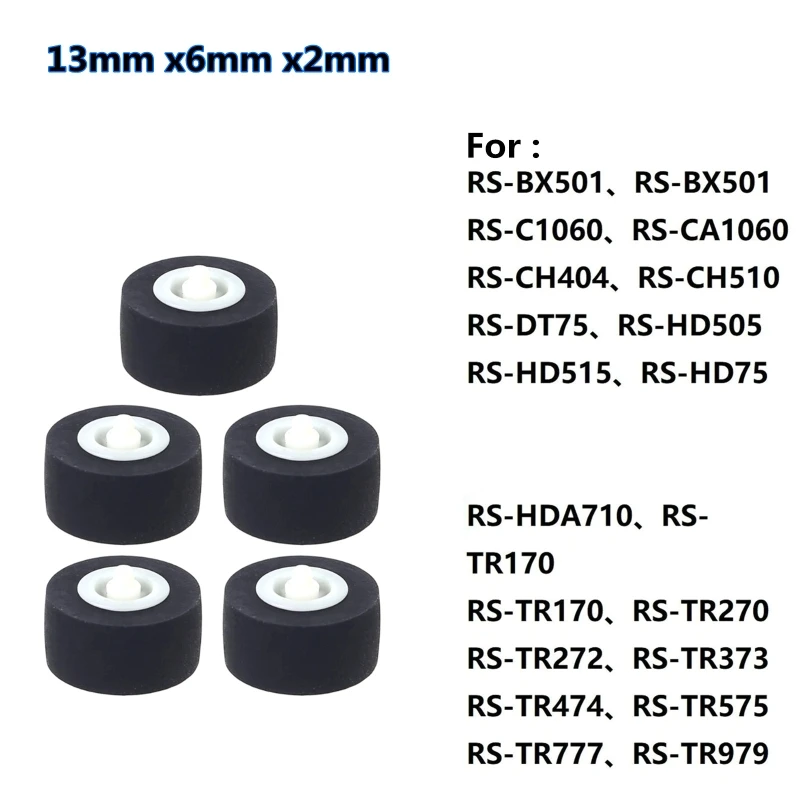 5Pcs Tape Recorder Rubber Wheel Pulley Pinch Roller for sony RS-CH770 RS-BX501