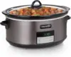 Large 8-Quart Programmable Slow Cooker with Auto Warm Setting, Black Stainless Steel, Includes Cookbook (Pack of 1) 2