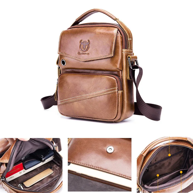 Men's Durable Shoulder Bag Genuine Leather Cross Body Sling Chest Bags