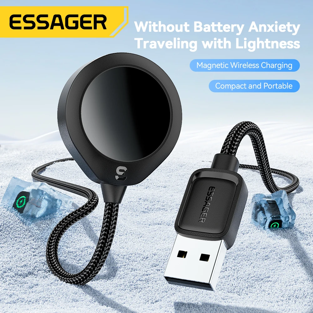 Essager Magnetic Charger For Apple Watch Series 9 8 7 6 5 Ultra 2 SE Fast Charging Cable Accessories For iWatch 9 8 7 6 5 4 3 2