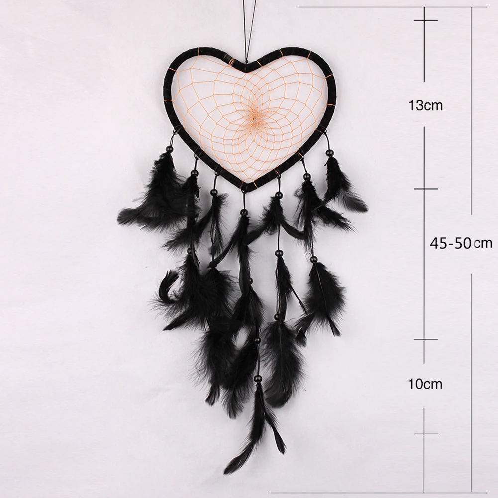 Dream Catcher Wind Chimes Art Chimes Home Craft Dreamcatcher Ornament Hanging Bedroom Decoration Gift Black Indian Feather 6