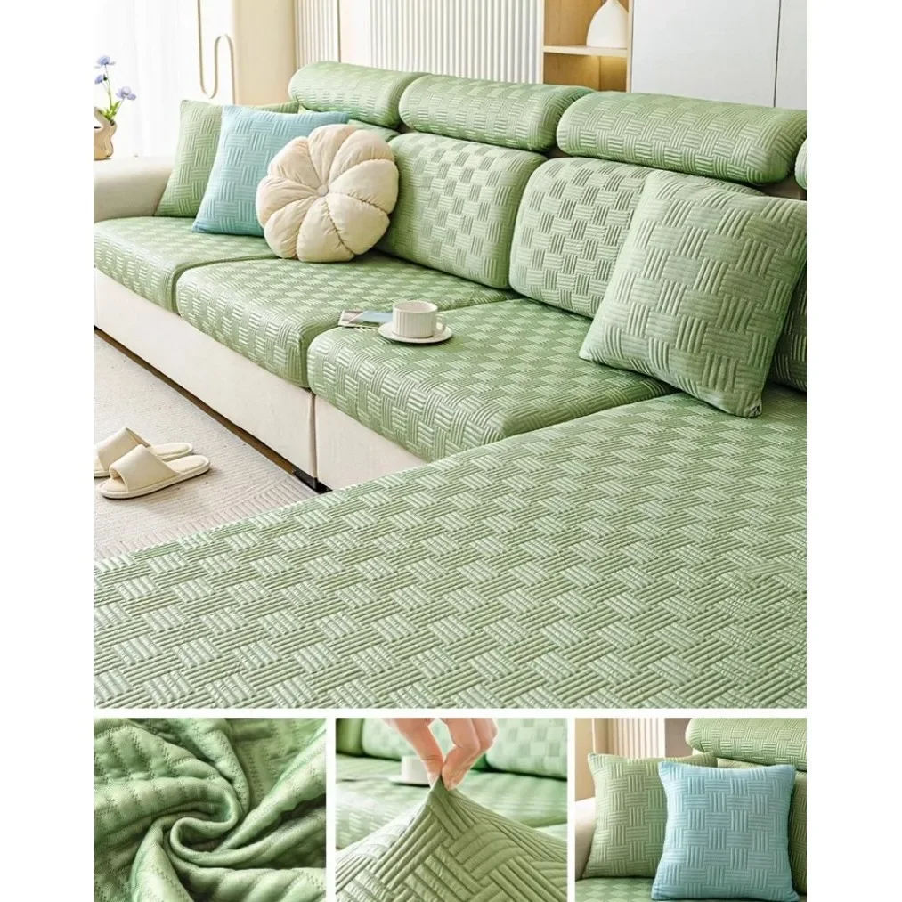 thumbnail image 1 of Funda de sofá de verano de repuesto elástica ajustable para sofá, fundas de cojín universales antideslizantes, protector de colchón y muebles, 1 of 5