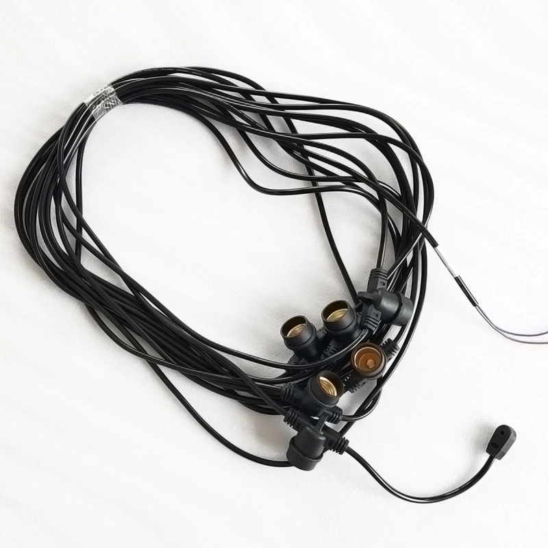 50m outdoor cable with 25pcs E27 lamp holder for grow light 2 cores PVC Sheathed Electrical Cable