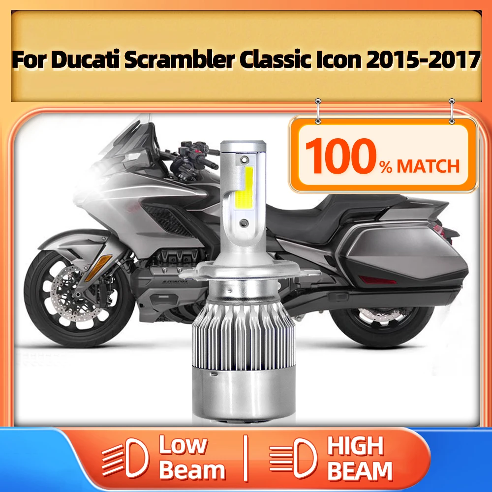 

H4 Motorcycle LED Headlight Bulb 6000K 12V High Low Beam Motorbike Headlamp For Ducati Scrambler Classic Icon 2015 2016 2017
