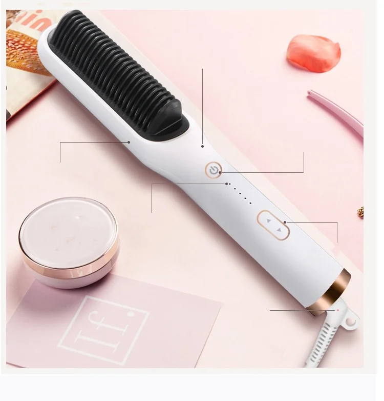 Hair Straightening Brush Straightener Flat Iron Straight Styler professional Curling Iron Hair Curler Comb Hot Heating Comb