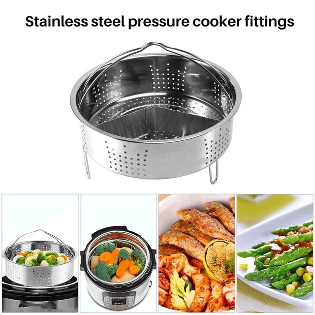 Kitchen Deluxe Veggie Steamer Basket - Large - Fits Instant Pot Pressure  Cooker 3, 5, 6 Qt & 8 Quart - 100% Stainless Steel - Accessories Include