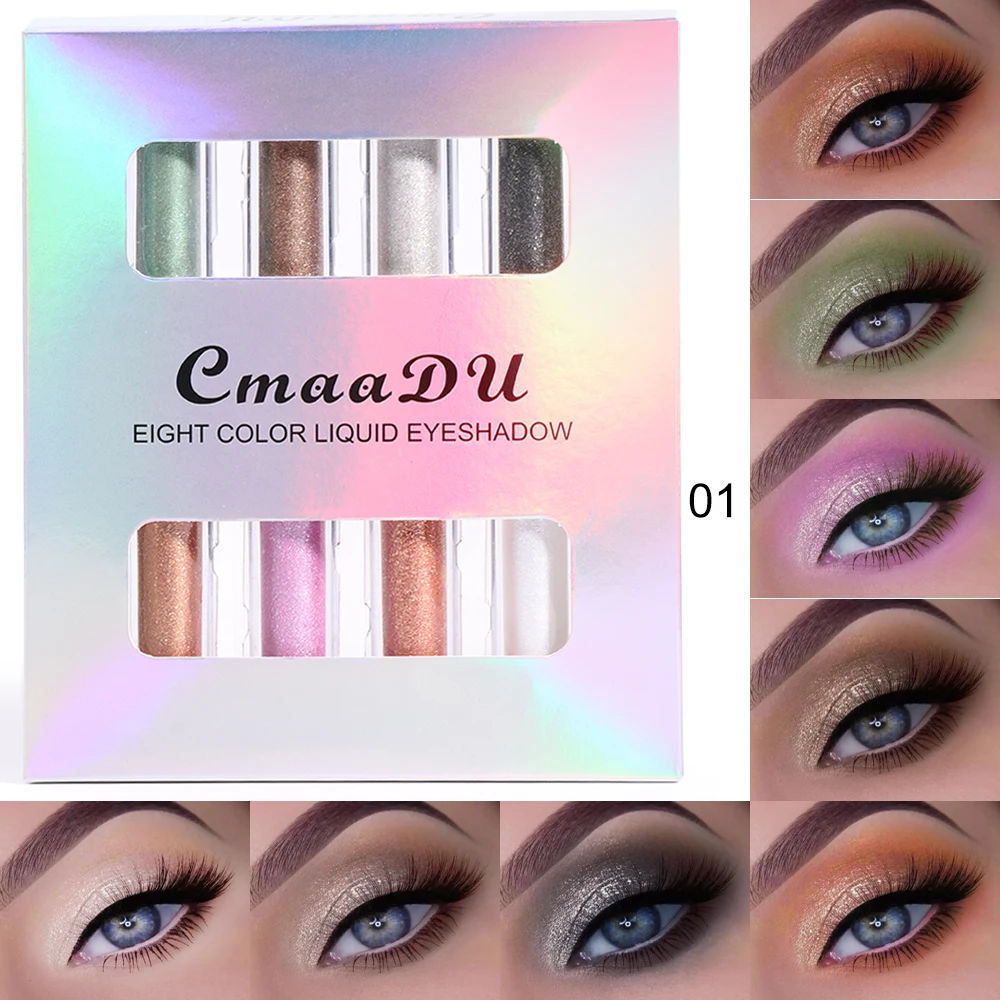 

8 Colors Liquid Eyeshadow Pearlescent Liquid Eyeliner Glitter Sequins Lying Silkworm Highlight Eye Shadow Cosmetics Shiny Makeup