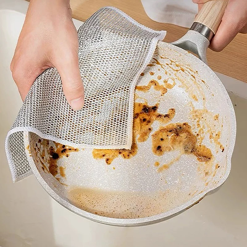 

1PCS Double Side Dishwashing Steel Wire Dish Washing Brush Pan Pot Dish Wash Household Cleaning Reusable Kitchen Tools