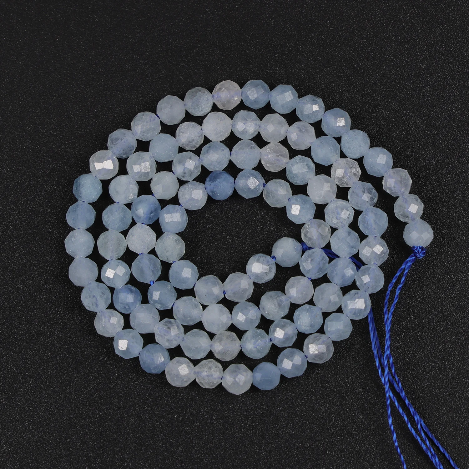 Natural Aquamarine 2 3 4mm Round Facet Light Blue Gemstone Loose Beads Accessories for DIY Jewelry Necklace Bracelet Earring