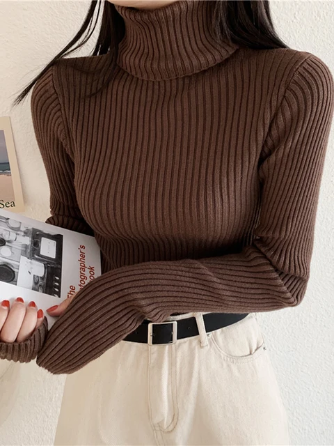 Womens Thumb Hole Sweaters | Elasticity Jumper | Pull Femme | Pull Slim  Women | Basic Pulls - Pullovers - Aliexpress