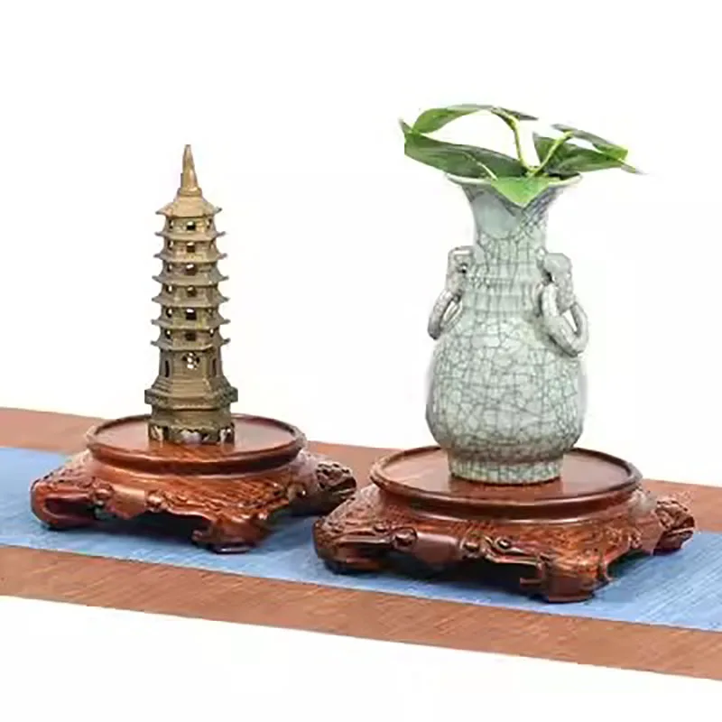 Solid Wood Bracket Decorations, Strange Stones, Tea Pot, Bonsai Vase, Flower Pot, incense burner, Buddha Statue, Circular Base