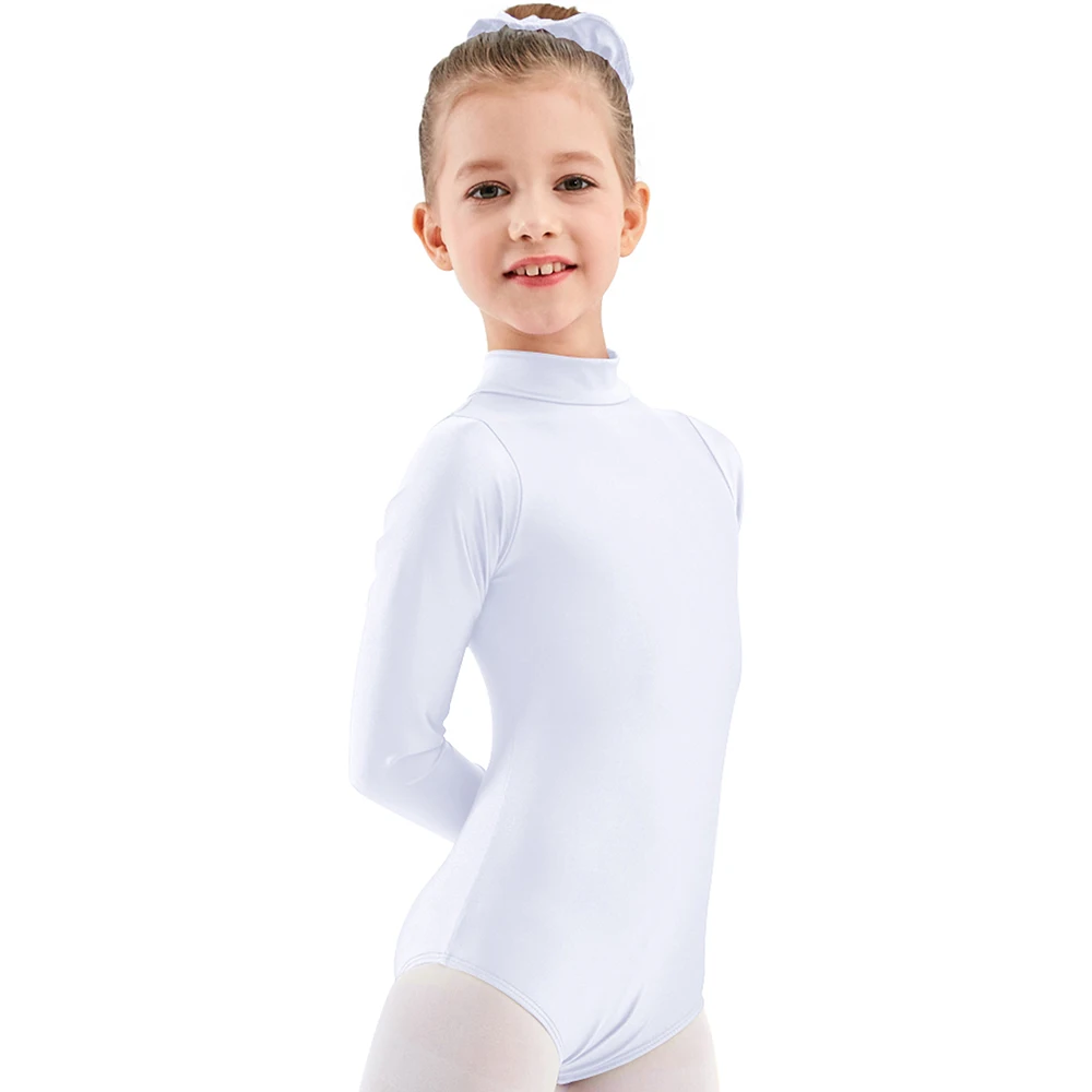 AOYLISEY Kids Basic Ballet Leotard Long Sleeve Turtleneck Girls Gymnastics Spandex Toddler Baby Romper Dance Costumes ballet leotard dance leotard girls dance costumes