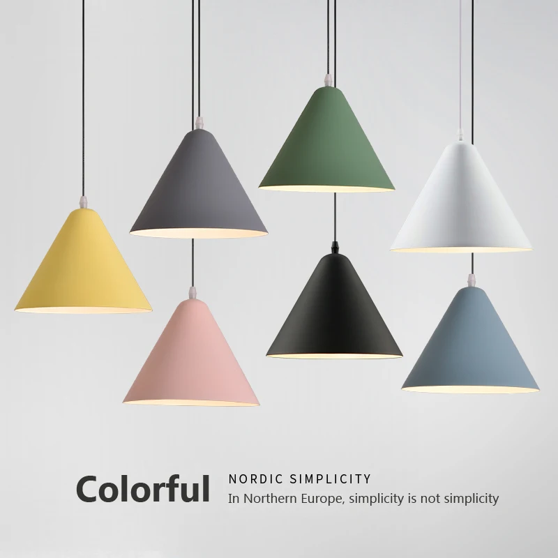 

Nordic Pendant Lamp simple Creative Modern Pendant Light Macaroon lampshade E27 Bedroom Bedside Restaurant Living Room Lighting