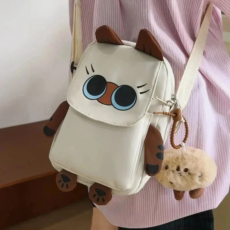 Ins Style Backpack Student Cat School Bags Casual Basic Japanese Cartoon Large Capacity Backpacks For A&B One Shoulder Bag For C 6