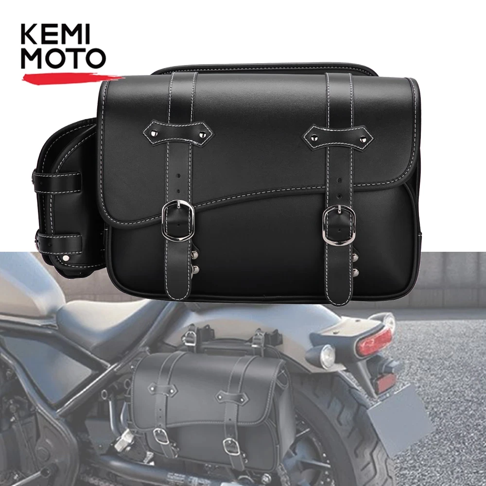 Motorcycle Saddlebag Side Bag 15l Pu Waterproof Bag For Honda Rebel 500 Cmx500 For Rebel 250 300