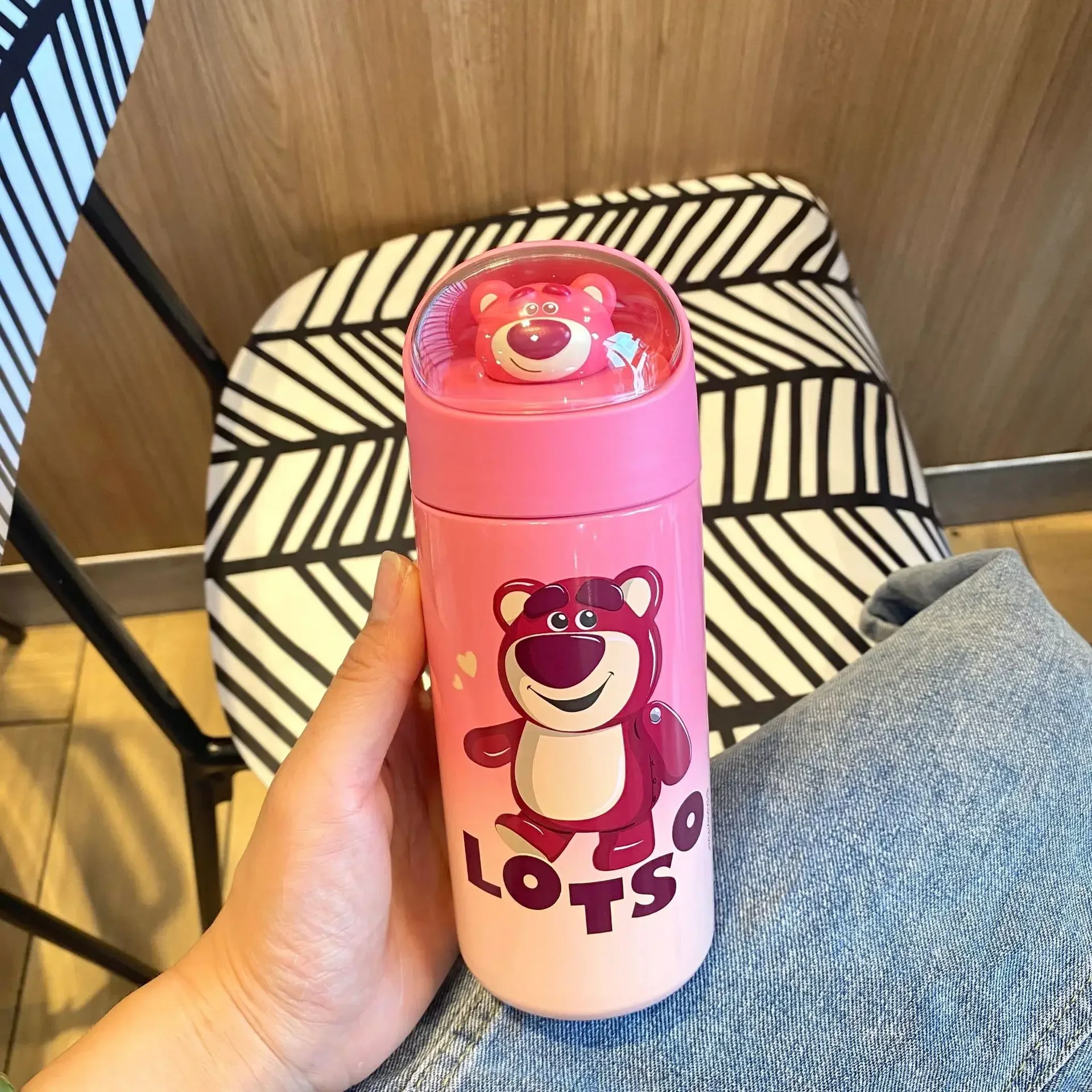

Disney Portable Mini Sanrio Strawberry Bear Doll Thermos Cup Kawaii Cartoon Stainless Steel Water Cup The Best Gift