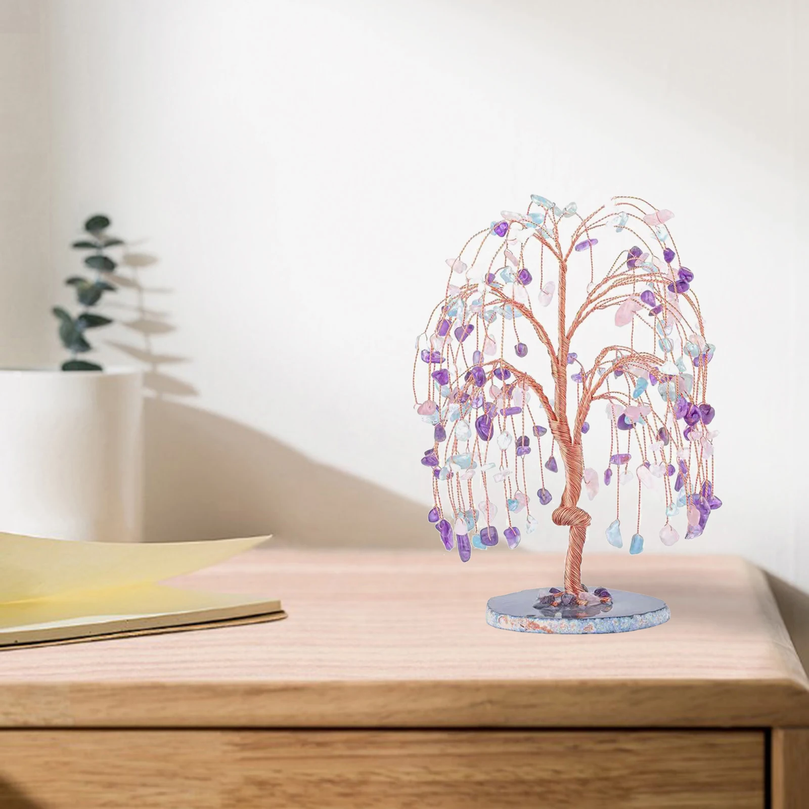 1pc Natural Rose Quartz Tree of Life Rock Mineral Specimen Reiki Home Decoration DIY Gifts Souvenir