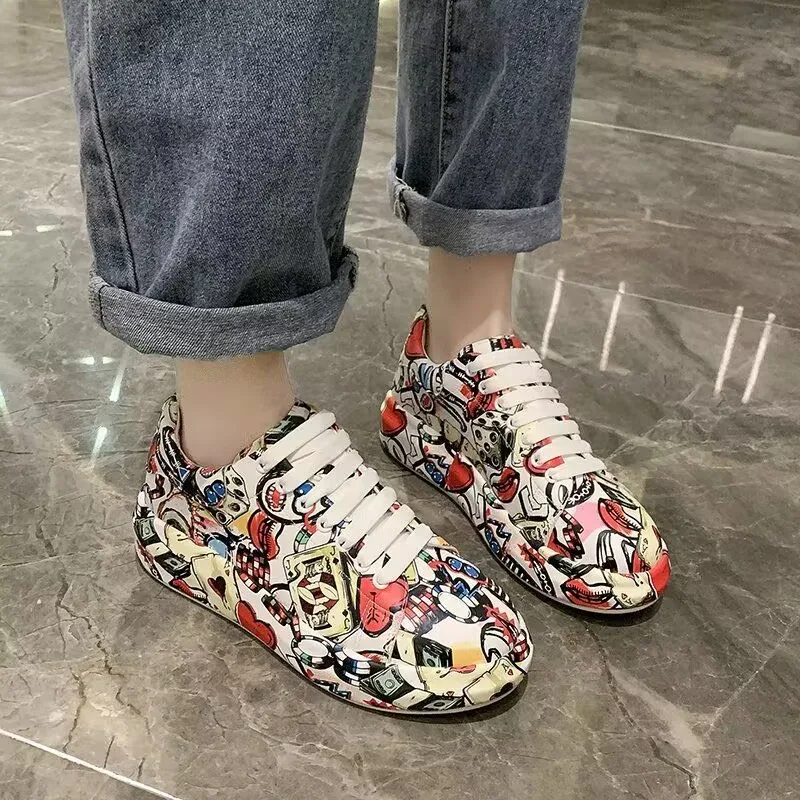 Vulcanized Shoes Women Casual Sneakers Fashion Flat Lace Up Outdoor Walking Sport zapatillas deportivas mujer zapatos de mujer