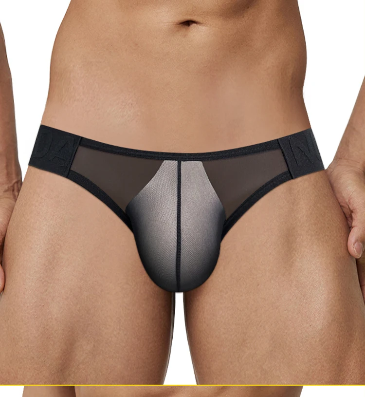 1/2/3PCS New Transparent Man Underwear Thong Nylon Sexy Low Waist Comfortable Fashionable Chinese Style Embossed Belt Underpants_voghion.com