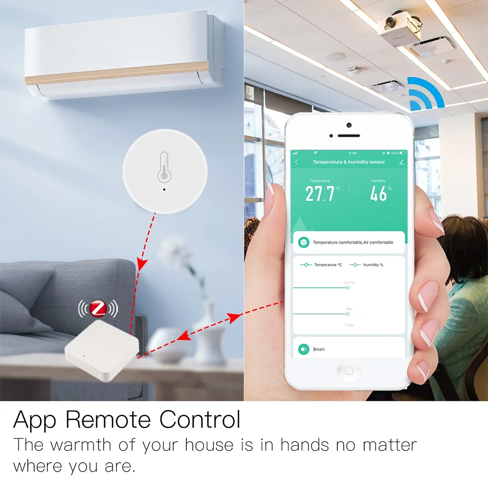 Loginovo Tuya ZigBee Smart Home Temperature And Humidity Sensor APP Remote Monitor Google Assistant and Tuya Zigbee Hub temperature humidity meter,temperature humidity sensor