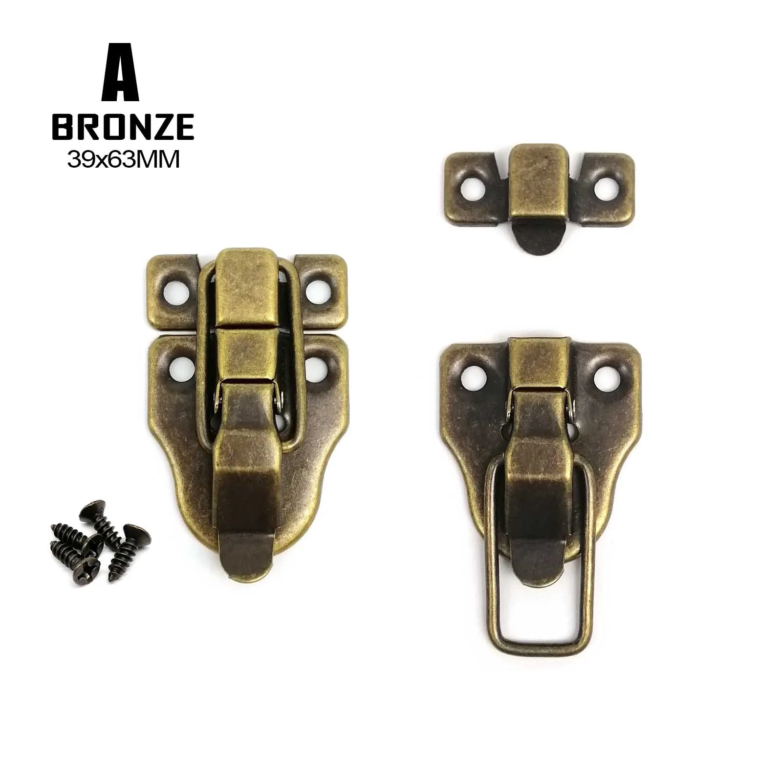 Bronze Silver Golden Jewelry Box Toggle Catch Hasp Latch Lock with Screw
