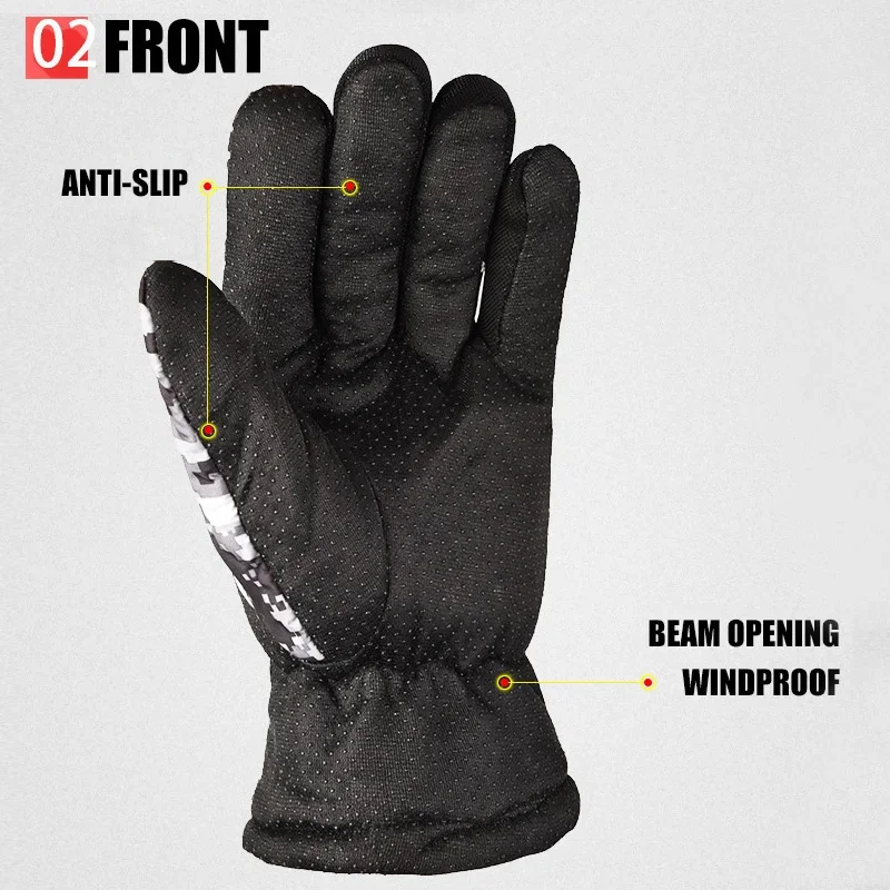 Winter Warm Camouflage Fishing Gloves Skiing Running Riding Mittens Windproof Fleece Camo Cycling Gloves Full Fingers Mittens