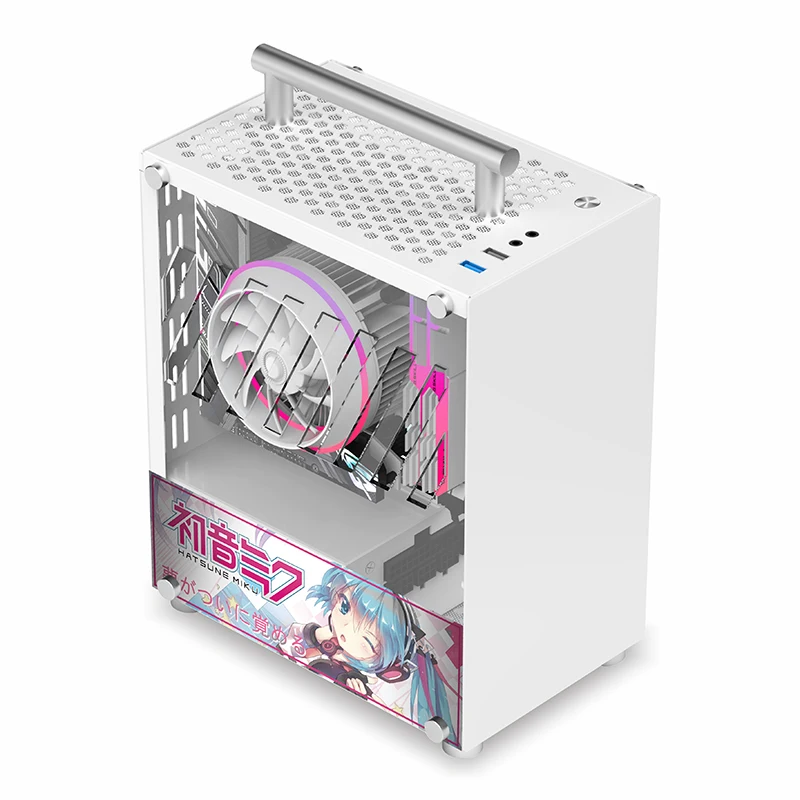 METALFISH T40 미니 ITX 케이스 7L 아크릴 또는 메쉬 측면 패널 및 휴대용 핸들 지원 SFX PSU/206mm GPU