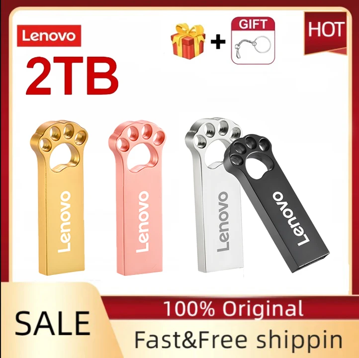 Lenovo 2Tb Usb3.0 Flash Drives Pendrive In Metallo Ad Alta Velocità 1Tb 512Gb Unità Usb Portatile Memoria Impermeabile Usb Flash Disk 2024 Nuovo