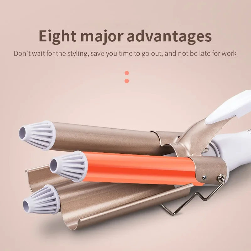 Automatic Egg Roller Manufacturer Cross-Border Three-Tube Hair Curling Iron Corn Holding Board Egg Roller Hair Straightener