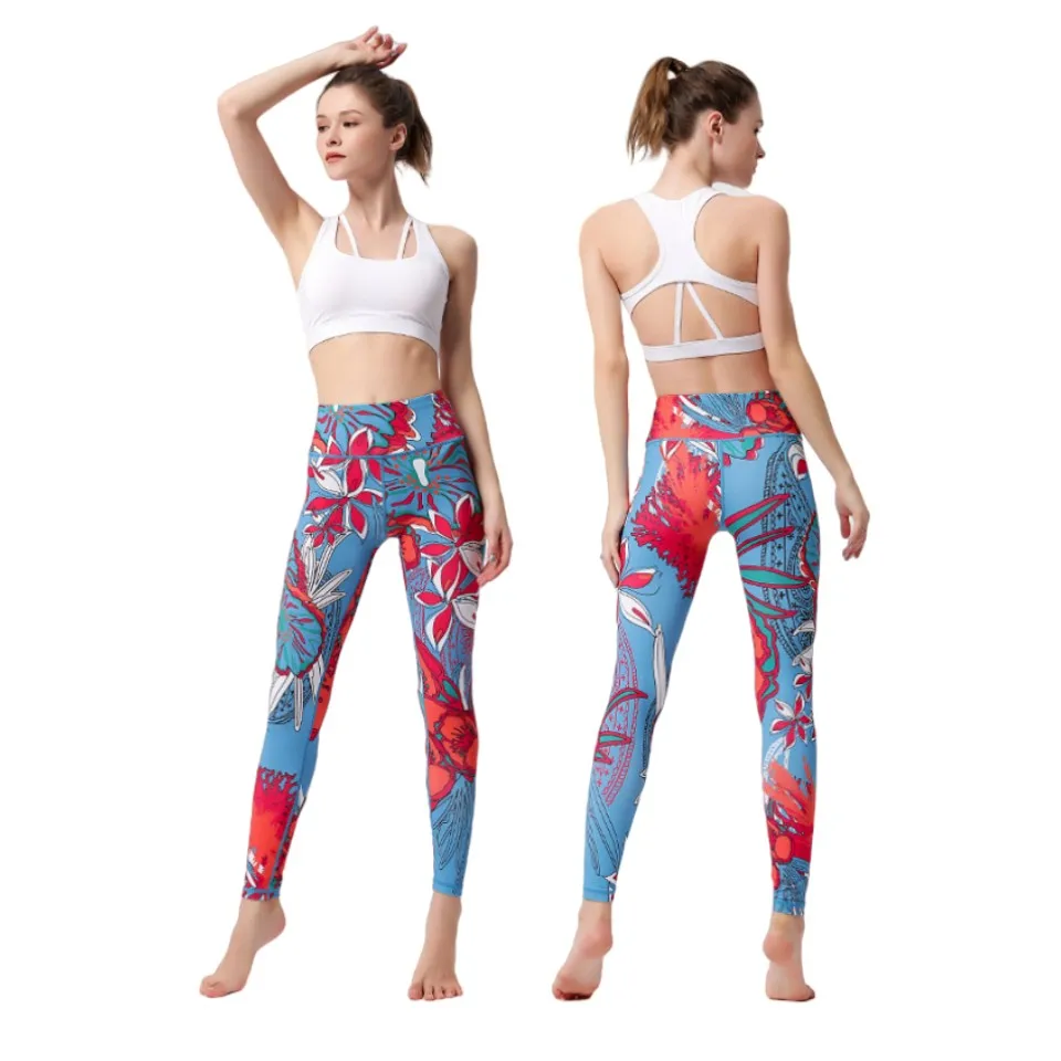 

Women's Legging Push Up Pants Young Laides Floral High Waist Elastic Yoga Leggings gym Trousers for Girls Outwork Fitness Pants