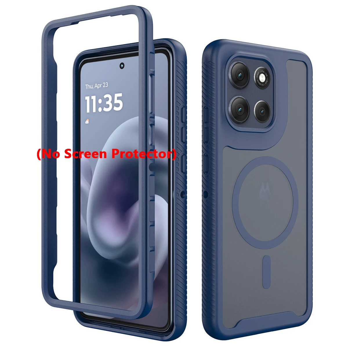 Shockproof Armor Glossy Magnetic Phone Case with Translucent Back Cover